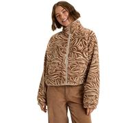 Roxy - Pull polaire zippé - Blurry Cloud Print Parchment Animal Floral Big pour Femme en Cuir - Taille M - Marron Marron M