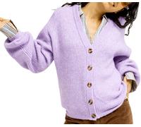 Roxy - Cardigan à boutons - Deep As The Ocean Cardigan Viola pour Femme en Nylon - Taille M - Violet Violet M