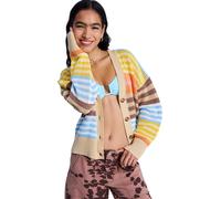 ROXY Cardigan 'Cosmic Coast' nude / bleu ciel / chocolat / jaune, Taille XL