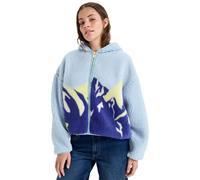Roxy - Pull à capuche en polaire - Chloe Kim Print Polar Ice Water pour Femme - Taille L - Bleu Bleu L