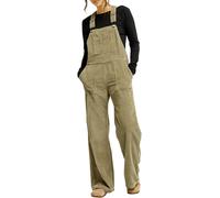 Roxy - Combinaison longue en velours côtelé - Trailblazer Overall Oil Green pour Femme en Coton - Taille M - Kaki Kaki M