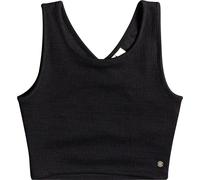Roxy - Crop top urbain stretch et léger - Good Keepsake Crop Top Anthracite pour Femme - Taille L - Noir Noir L