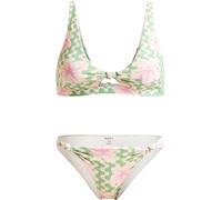 Roxy - Ensemble de maillot de bain - Hibiscus Daze Elongated Tri St Basil Party Waves Yw pour Femme en Nylon - Taille M - Vert Vert M