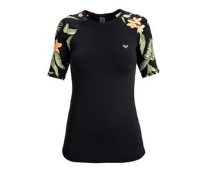 Roxy Femme Lycra Printed T-Shirt, Anthracite Island Escape, S EU