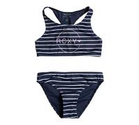 Roxy Fille Bico Basic Stripe Crop Top Set Maillot De Bain, Blue/Blue/White, 6 Ans EU