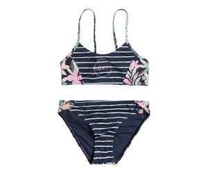 Roxy Fille Ilacabo Active Bralette Set Maillot De Bain, Blue/Pink/Orange, 10 Ans EU