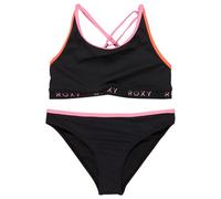 Roxy - Girl's Colorblock Crop Top Set - Bikini - 6 Years - anthracite