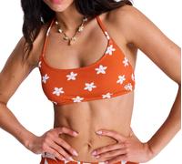 Roxy - Haut de maillot de bain - Hazy Days Bralette Ginger Spice Flores pour Femme en Nylon - Taille S - Orange Orange S