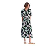 Roxy Island Escape Printed Short Sleeve Midi Dress Noir M Femme