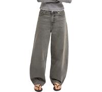 Roxy - Jean ample en coton - Saltywater Glow Barrel Denim Jean Dark Palm Vintage en Coton - Taille S - Gris Gris S