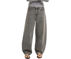 Roxy - Jean ample en coton - Saltywater Glow Barrel Denim Jean Dark Palm Vintage en Coton - Taille S - Gris Gris S