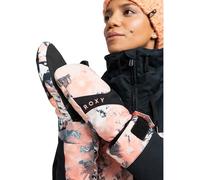 Roxy Jetty Mitt Cold Weather Gloves, Peach Pink Dreamy Picture, XL Women's