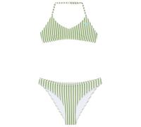 Roxy - Kid's Bico Active RG Tri Bra Set - Bikini - 7 Years - oil green vert moda stripe