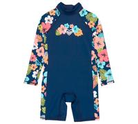 Roxy Morning Flower Junior Long Sleeve Back Zip Shorty Bleu 2 Years Fille