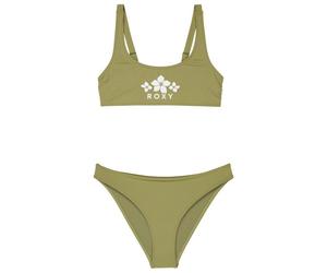 Roxy - Kid's Solid Active RG Bralette Set - Bikini - 14 Years - oil green