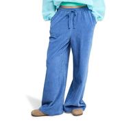 Roxy Lekeitio Knit - Easy Wear/Coupe Confortable - Pantalon en Velours côtelé - Femme - M - Bleu