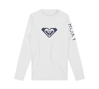 Roxy Long Sleeve Whole Hearted Rashguard Shirt, UPF 50+ Sun Protection, Quick Dry Maillot dermoprotecteur, Blanc Brillant, 7 Fille