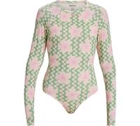 Roxy - Maillot de bain à manches longues - Hibiscus Daze Onesie Rashguard Basil Party Waves Yw pour Femme en Nylon - Taille S - Vert Vert S