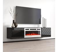 Roxy Meuble TV avec cheminée électrique cm183x35x38h noir et blanc