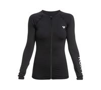 Roxy New Essentials - Long Sleeve Zip-Up Rash Vest for Women - Lycra Manches Longues zippé - Femme - XL - Noir