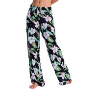 Roxy - Pantalon confortable en viscose froissée - Along The Sunset Pant Anthracite Spring Charming pour Femme - Taille S - Noir Noir S