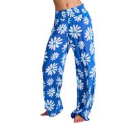 Roxy Pantalon confortable Along The Sunset – Viscose froissée Dutch Blue Flower Soul – XS