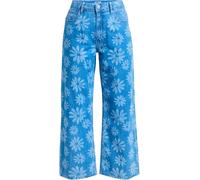 Roxy - Pantalon en coton biologique - Boogie Night Mid Pant Surf Wash pour Femme en Coton - Taille 42 - Bleu Bleu 42