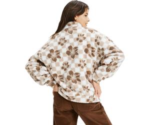 Roxy - Polaire oversize à col zippé - Jive Talking Bonded Egret Hibi Square pour Femme - Taille XS - Beige Beige XS