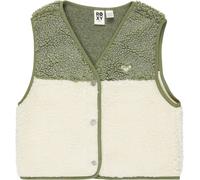 Roxy - Polaire sherpa à fermeture à bouton-pression - Iconic Color Block Fleece Vest Oil Green - Taille Enfant 14 ans - Vert Vert 14 ans