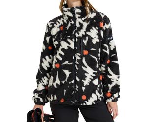 Roxy - Polaire zippée - Alabama Full Zip Printed True Black Big Flower pour Femme - Taille XS - Noir Noir XS