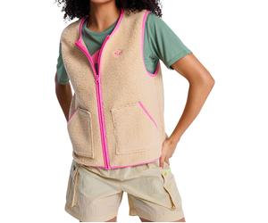 Roxy - Polaire zippée en sherpa chaud - Boundless Spirit Easy Vest Pebble pour Femme - Taille M - Rose Rose M