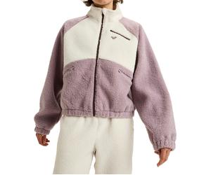 Roxy - Pull polaire zippé - Waves Of Warmth Colorblock Nirvana pour Femme - Taille L - Rose Rose L
