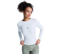 Roxy Rise & Vibe Rib Crossed Long Sleeve Top Blanc M Femme