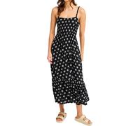 Roxy - Robe légère - Sunrise Coastline Printed Midi Dress Anthracite Hibiscus Dots pour Femme - Taille M - Noir Noir M