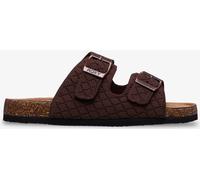 Roxy Roxy Chocolate Brown Mannae Buckle Texture Sliders