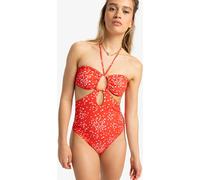 Roxy Roxy Red Ditsy Floral Print Halterneck One Piece Swimsuit
