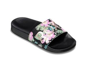Roxy Sandales Rg Slippy II pour fille, Pochoir noir et rose, 28 EU