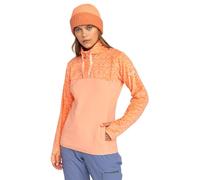 Roxy SAYNA Half Zip Sweatshirt, Peach Pink ROXYGRAM Tonal, S Women's