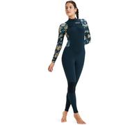 Roxy Swell Natural Combinaison de plongée avec fermeture éclair sur la poitrine 4/3 mm pour femme Noir floral