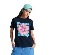 ROXY T-shirt 'Oceanregular Poster' bleu marine / bleu ciel / rose / rose clair, Taille XS
