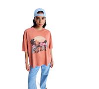 ROXY T-shirt oversize aqua / saumon / rose / noir, Taille S