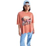 ROXY T-shirt oversize aqua / saumon / rose / noir, Taille S