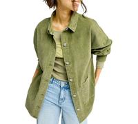 Roxy - Veste chemise en velours côtelé - Kick Back Washed Cord Shirt Winter Moss pour Femme en Coton - Taille L - Kaki Kaki L