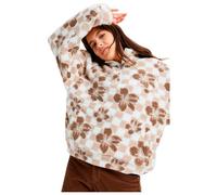 Roxy - Polaire oversize à col zippé - Jive Talking Bonded Egret Hibi Square pour Femme - Taille M - Beige Beige M
