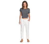 Roxy - Women's On The Seashore Linen Cargo Trousers - Pantalon De Loisirs Taille L, Blanc