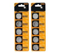 ROY Lot de 5/10 piles bouton 2032 au lithium 3 V pour télécommande de voiture et piles bouton électronique