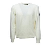 Roy Roger's - Maglia girocollo in lana e cashmere - Homme - Pulls - Blanc - Taille: XL