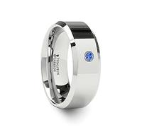 Roy Rose Jewelry Alliance en tungstène bleu pour homme - Biseauté brossé confortable - 6 mm 8 mm de large - Nom du style : Kensington, Métal, Diamant bleu