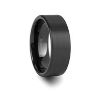 Roy Rose Jewelry Alliance plate noire en carbure de tungstène pour homme - Finition brossée confortable - 2 mm, 4 mm, 6 mm, 7 mm, 8 mm, 10 mm, 12 mm de large - Nom du style : SAN Antonio, métal, non