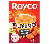ROYС - Soupe Réconfortante aux 10 Légumes et Croûtons Gourmands, 3 Sachets - Lot de 6